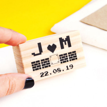 Geeky wedding custom stamp for Gamer-themed wedding