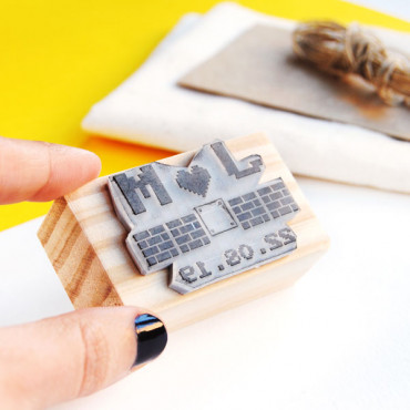 Geeky wedding custom stamp for Gamer-themed wedding