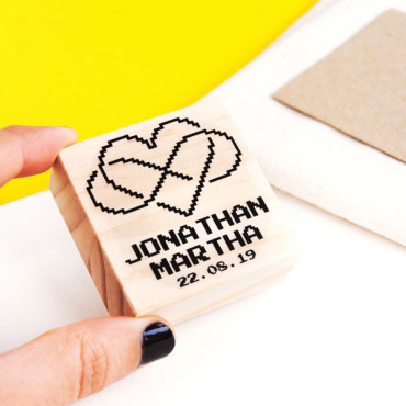 Wedding custom stamp Infinite Geeky Love for gamer weddings