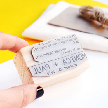 Nerd wedding custom stamp Java Programmer