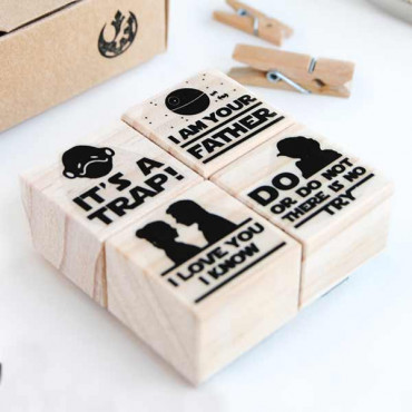 4 rubber stamp set Quotes from a galaxy far away
