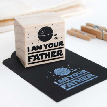 Rubber stamp I am your father for Father's day postcards