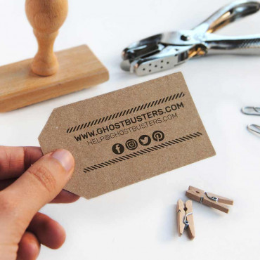 Personalizable business card stamp Lines pattern border by biterswit