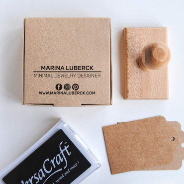 Custom business card stamp Minimalist design by biterswit