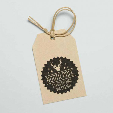 Christmas stamp North Pole. Express Mail Via Sleigh. Get creative with DIY gift tags and festive decorations!