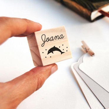 custom clothing stamp with dolphin silhouette and 2 ink pads by biterswit