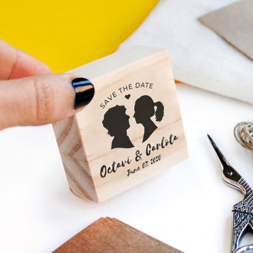 Wedding custom stamp Neverland Silhouettes