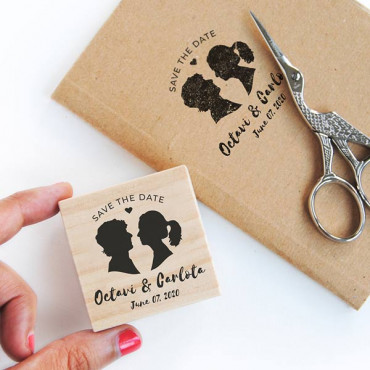 Wedding custom stamp Neverland Silhouettes