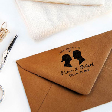 Wedding custom stamp Neverland Silhouettes