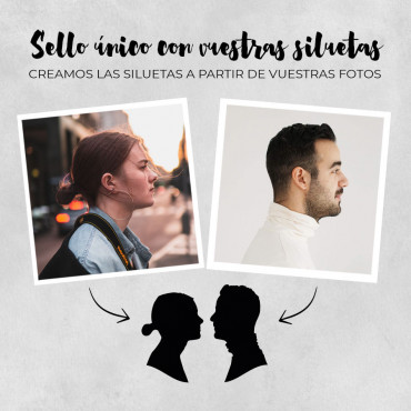 Wedding custom stamp Neverland Silhouettes