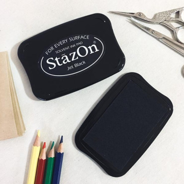 Black StazOn ink pad non-porous surfaces (glass, plastic...)