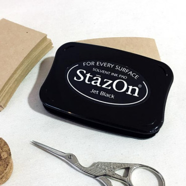 Black StazOn ink pad non-porous surfaces (glass, plastic...)