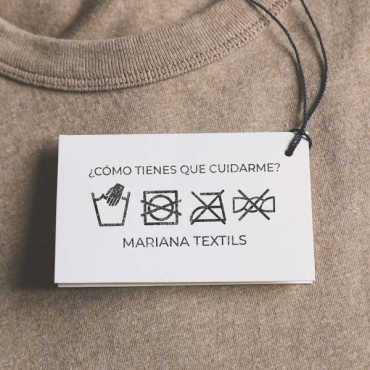 Custom stamp Clothing care label with icons and personalized text by biterswit