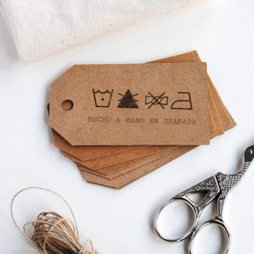 care label stamp with custom text