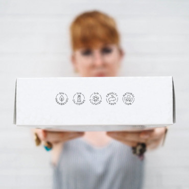 Natural Cosmetics Icon Stamps in Spanish.