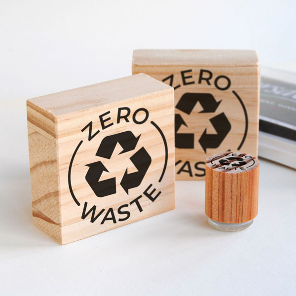 zero waste rubber stamp for recycled packaging biterswit