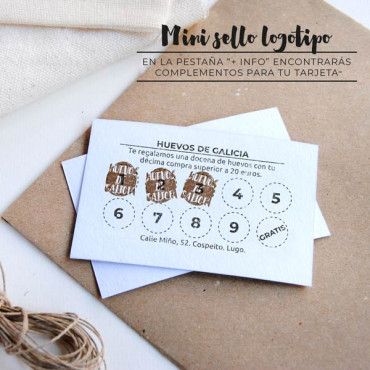 Mini loyalty stamps are not included you can find them at our website :) Check the +INFO tab to find some options.