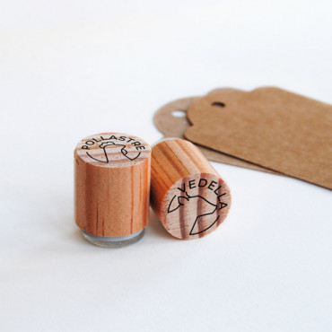mini food icon rubber stamp for wedding table in Catalan