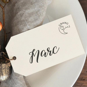 mini food icon rubber stamp for wedding table in Catalan