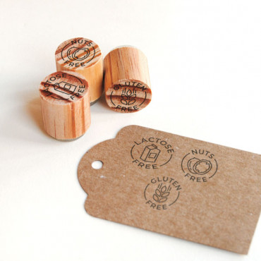 mini icon rubber stamps nuts free lactose free gluten free food allergies stamps by biterswit