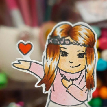 Custom stamp for coloring Illustrated Portrait