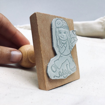 Custom stamp for coloring Illustrated Portrait