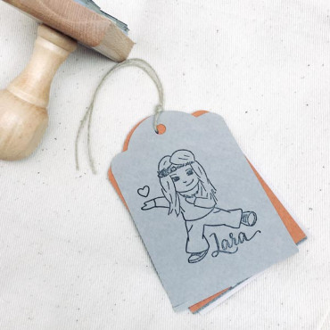 Custom stamp for coloring Illustrated Portrait