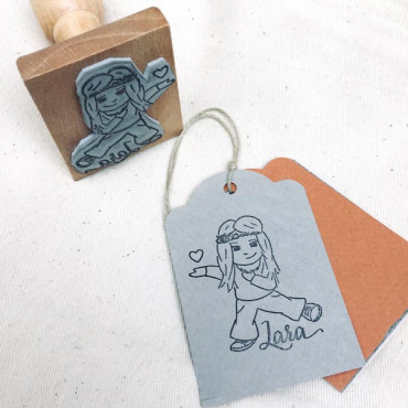 Custom stamp for coloring Illustrated Portrait