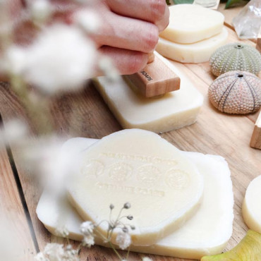 Custom soap stamp Natural Cosmetics Icons.