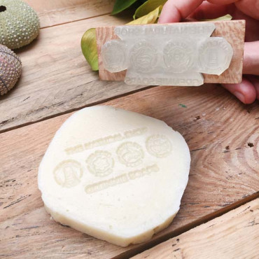 Custom soap stamp Natural Cosmetics Icons. Bring your DIY soap creations to life with our custom natural cosmetics icons stamp.