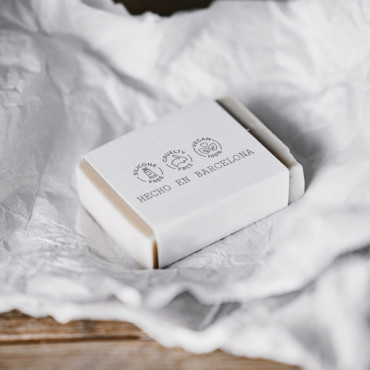 Custom soap packaging stamp "Natural Cosmetics Icons"