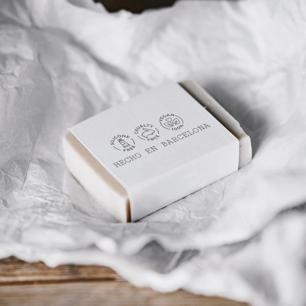 Custom soap packaging stamp "Natural Cosmetics Icons"