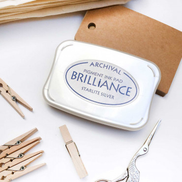 Brilliance Starlite Silver Ink pad for Paper