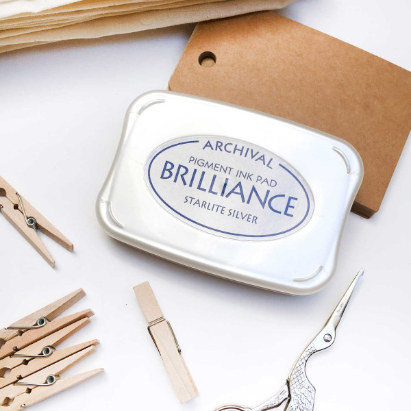 Brilliance Starlite Silver Ink pad for Paper