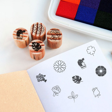 Stamp icons Flowers and Botanical Motifs.