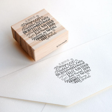 Merry Christmas Multilingual Stamp. Perfect for scrapbooking, card making, or even adding charm to your holiday decor
