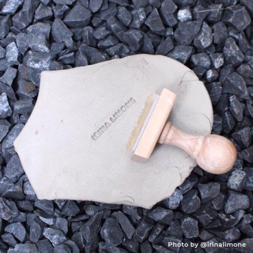 Pottery Marking Stamp. A custom stamp designed to imprint logos or designs onto pottery and clay items Pottery Marking Stamp. A custom stamp designed to imprint logos or designs onto pottery and clay items