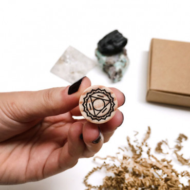 stamp Throat Chakra Stamp - Vishuddha with Minimalistic design. design mindful thank-you notes