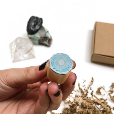 stamp Throat Chakra Stamp - Vishuddha with Minimalistic design. Decorate your affirmation pages
