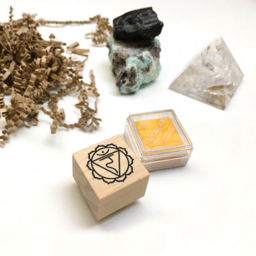 stamp Solar Plexus Chakra Stamp - Manipura Classic Design. themed name tags, invitations, or décor elements