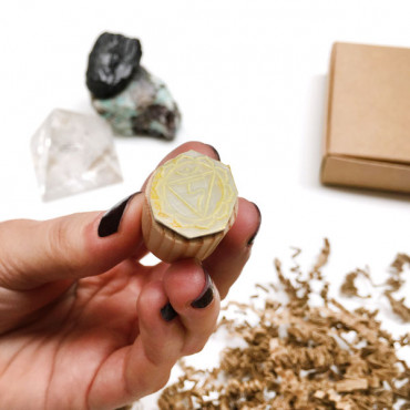 stamp Solar Plexus Chakra Stamp - Manipura Classic Design. Decorate your spiritual journal or affirmation pages