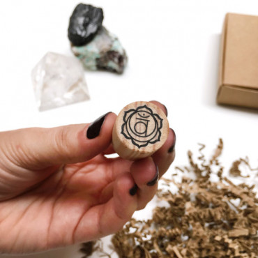 stamp Sacral Chakra Stamp - Svadhisthana with Classic design. Stamp it onto meditation journals, affirmation cards