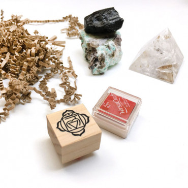Root Chakra Stamp - Muladhara with Classic design. Personalize journals chakra alignment practice.