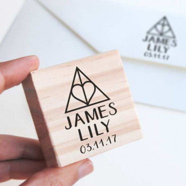 Personalizable custom stamp for magic-themed wedding envelopes