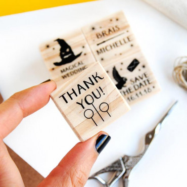 4 wedding stamp set Magic Wand for magic-themed weddings