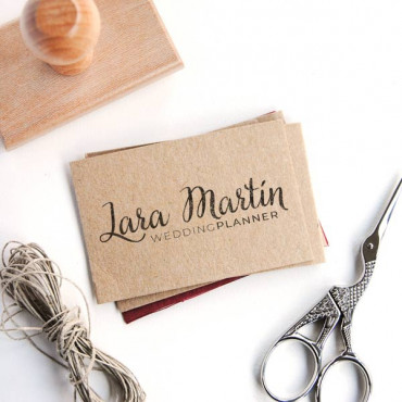 Premade logo rubber stamp Calligraphy for small brands, elegant and traditional weddings and more