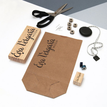 Premade logo rubber stamp Calligraphy for small brands, elegant and traditional weddings and more