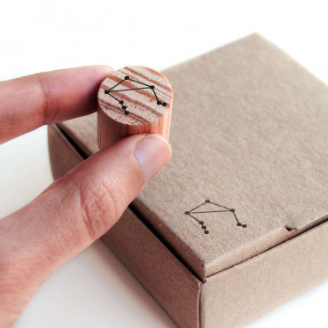 Zodiac Constellation Stamp Set - Pack of 12 Rubber Stamps for Crafting, Journaling, and Scrapbooking
