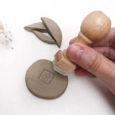 Premade ceramic logo stamp Rhombus Monogram
