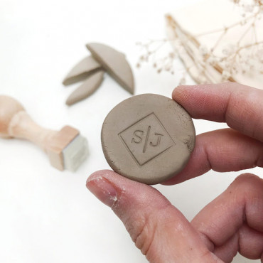 Premade pottery logo stamp Rhombus Monogram